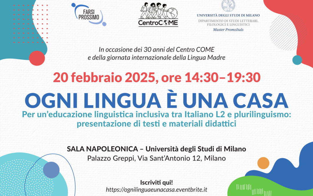 Ogni lingua è una casa – convegno per i 30 anni del Centro Come